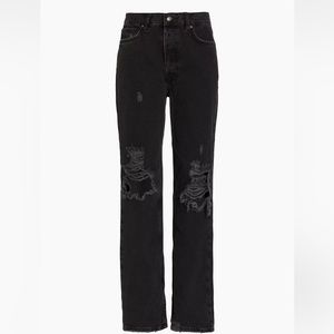 We The Free People The Lasso High Rise Straight Jeans 28 Washed Black NWOT